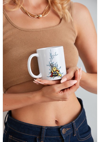 Pikachu Thor Model Baskılı Özel Baskı Tasarım Porselen Kupa Mug Bardak Hediyelik