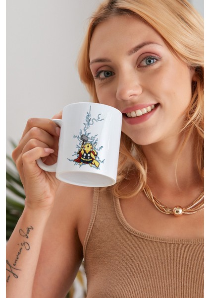 Pikachu Thor Model Baskılı Özel Baskı Tasarım Porselen Kupa Mug Bardak Hediyelik