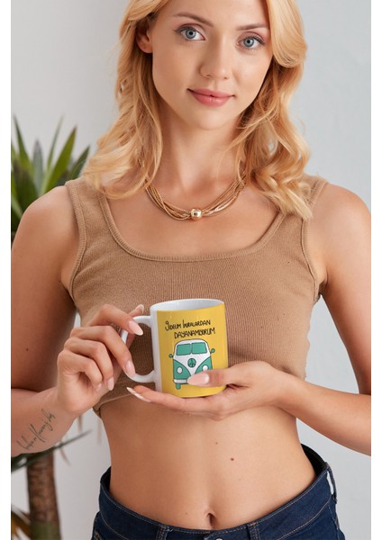 Gidelim Buralardan Dayanamıyorum Model Baskılı Özel Baskı Tasarım Porselen Kupa Mug Bardak Hediyelik