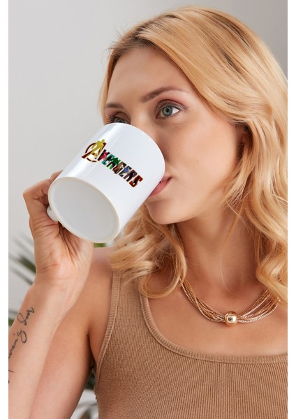 Avengers Model Baskılı Özel Baskı Tasarım Porselen Kupa Mug Bardak Hediyelik