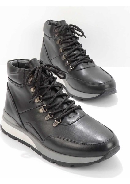 Siyah Leather Erkek Bot & Bootie E02556070803