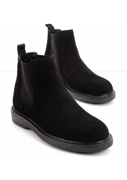 Siyah Süet Leather Erkek Bot & Bootie E02310111102