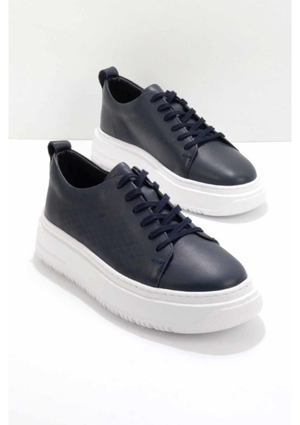 Lacivert Napa Leather Erkek Sneaker E01811303343