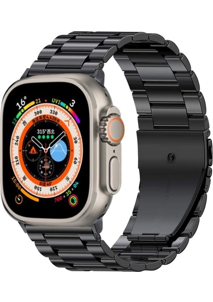 Apple Watch Gs Dt Pro T500 T800 Ultra 3 4 5 6 7 8 SE 42 44 45 49 mm Uyumlu 3 Lu Çelik Kordon Kayış
