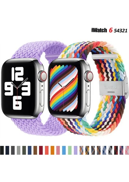 Apple Watch Uyumlu Yeni Ayarlanabilir Örgülü Esnek Kordon 42MM 44MM 45MM 49 mm Pr Pro 2053