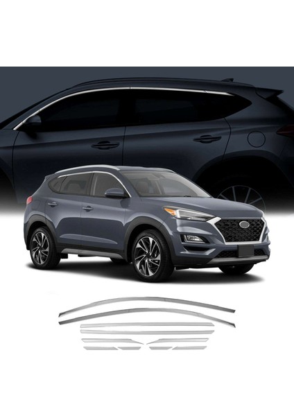 Hyundai Tucson 2015 2020 Cam Üst Çıtası Krom