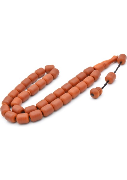 Sistemli Fıçı Kesim Iri Boy Turuncu Fiber Tesbih 002