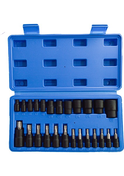 Torx (Tork) Lokma Seti 1/2 1/4 3/8 25 Parça T8-T60 / E4 - E22 fiyatları