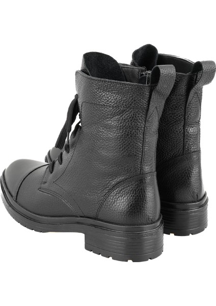 Carsl Siyah Kadın Fermuarlı Deri Bot indirimleri