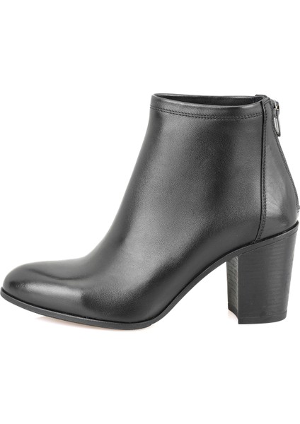 Siena Siyah Kadın Fermuarlı Klasik Deri Bot fiyatları