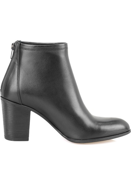 Siena Siyah Kadın Fermuarlı Klasik Deri Bot modelleri