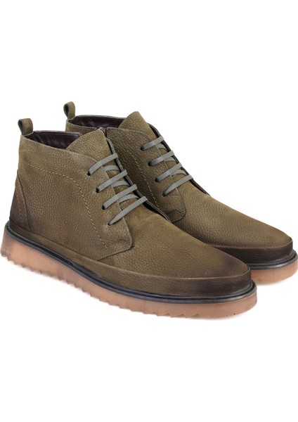 Caitlyn Yeşil Erkek Fermuarlı Nubuk Deri Bot