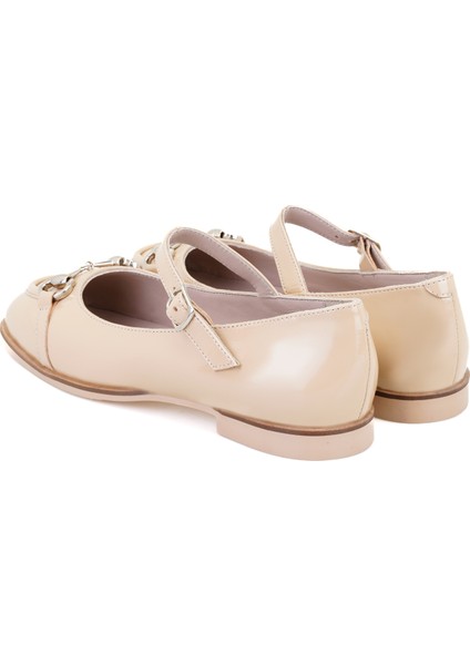 Zosia Bej Kadın Zincir Detaylı Mary Jane Rugan Deri Babet fırsatları