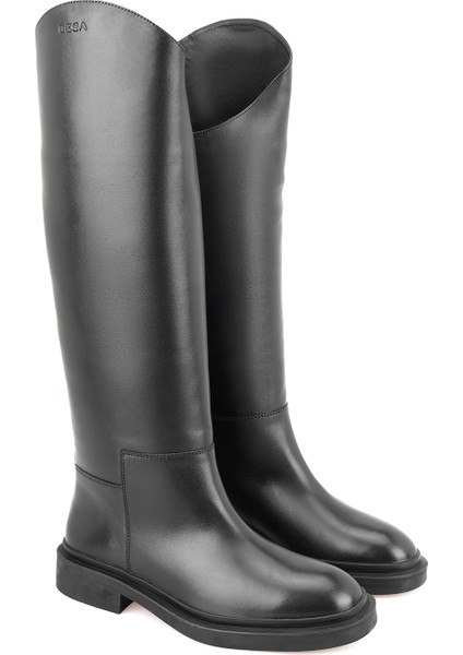 Rebeca Siyah Kadın Deri Binici Çizmesi