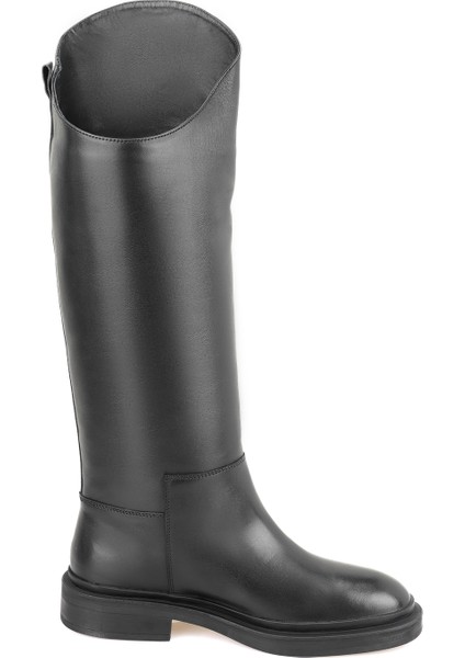 Rebeca Siyah Kadın Deri Binici Çizmesi modelleri