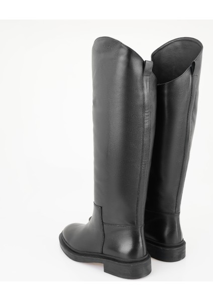 Rebeca Siyah Kadın Deri Binici Çizmesi indirimleri