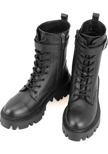 Glenn Siyah Kadın Fermuarlı Deri Bot fırsatları