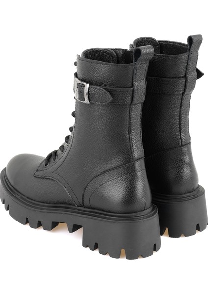 Glenn Siyah Kadın Fermuarlı Deri Bot indirimleri