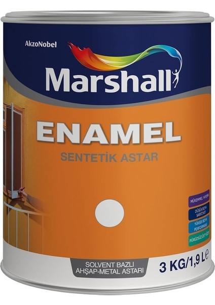 Enamel Ahşap Metal Astarı Beyaz 3kg/1,9l