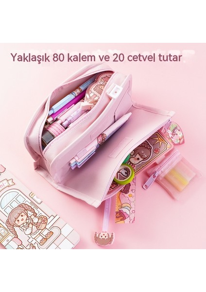 Küçük Mochi Kalem Çantası Büyük Kapasiteli Kız Kalem Çantası 2023 Yeni Popüler Kırtasiye Kutusu Ins Japon Kızlar Ilkokul Ortaokul Lise Lise (Yurt Dışından)
