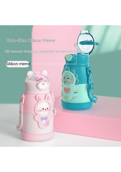 Yeni Yüksek Görünümlü Taşınabilir Çocuk Termos Bardak Karikatür Termos Pot Öğrenci Askısı 316 Paslanmaz Çelik Hasır Su Bardağı (Yurt Dışından) fiyatları