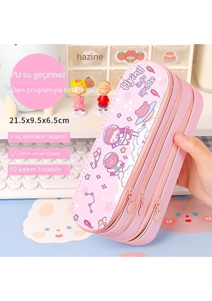 Büyük Kapasiteli Okula Dönüş Çift Katmanlı Kalem Kutusu, Basit Kız Kalpli Kalem Çantası, Öğrenci Sevimli Kırtasiye Kalem Kutusu, Ödül Hediyesi, Ortaokul ve Ilkokul (Yurt Dışından) modelleri