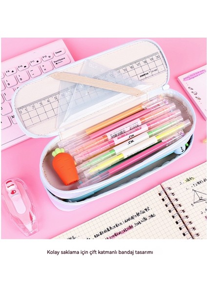 Büyük Kapasiteli Okula Dönüş Çift Katmanlı Kalem Kutusu, Basit Kız Kalpli Kalem Çantası, Öğrenci Sevimli Kırtasiye Kalem Kutusu, Ödül Hediyesi, Ortaokul ve Ilkokul (Yurt Dışından) indirimleri