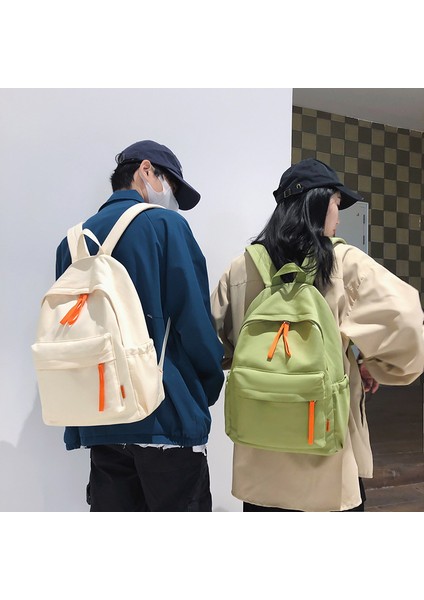 2023 Sonbahar Yeni Büyük Kapasiteli Renk Blok Mektup Retro Sırt Çantası Kore Tarzı Öğrenci Sırt Çantası (Yurt Dışından) indirimleri