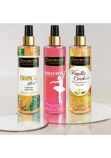 Vücut Spreyi Seti Vanilla Cookie, Tropical Magic, Shiny Pink Desire