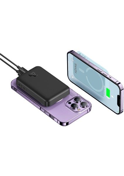 SG1501/BK 5000mAh 15W MagSafe Taşınabilir Powerbank Siyah