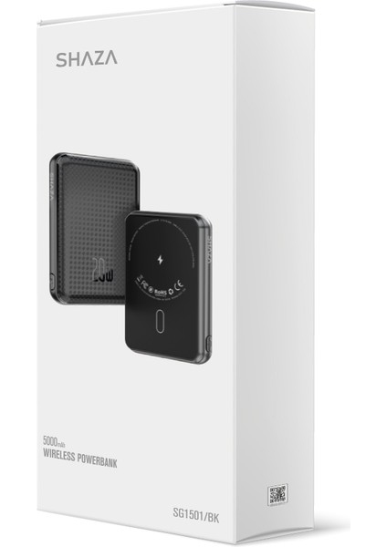 SG1501/BK 5000mAh 15W MagSafe Taşınabilir Powerbank Siyah