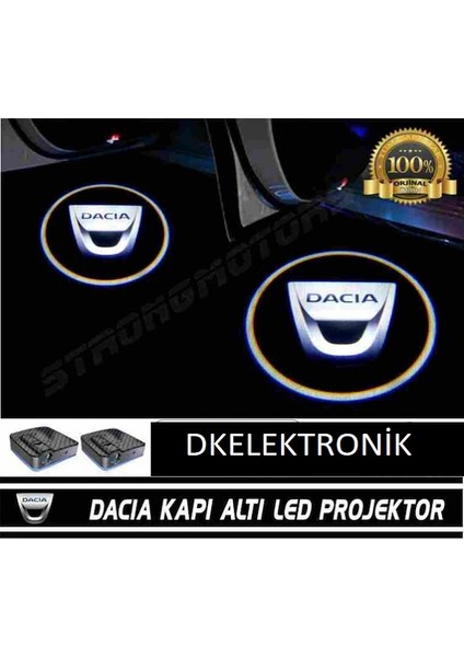 Dk Elektronik Dacia Araçlar Için Pilli Yapıştırmalı Kapı Altı Led Logo