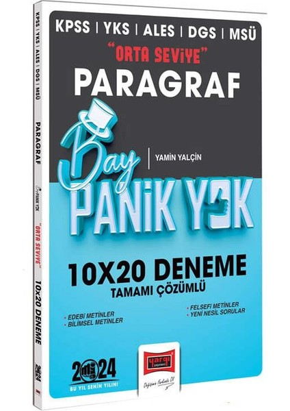 2024 KPSS YKS MSÜ Bay Panik Yok Paragraf Orta Seviye 10 x 20 Tamamı Çözümlü Deneme