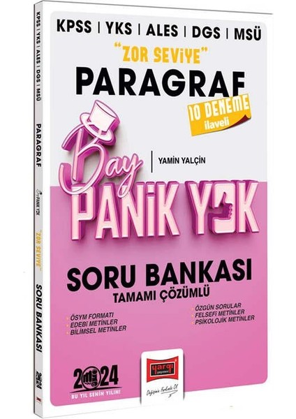 2024 KPSS YKS MSÜ Bay Panik Yok Paragraf Zor Seviye Tamamı Çözümlü Soru Bankası