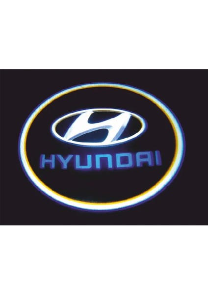 Dk Elektronik Hyundai Pilli Yapıştırmalı Kapı Altı Led Hayalet Logo2Adet