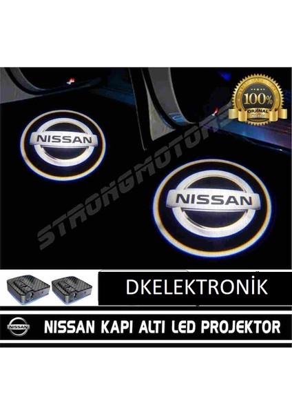 Nissan Araçlar Için Pilli Yapıştırmalı Kapı Altı Led Logo 2 Adet