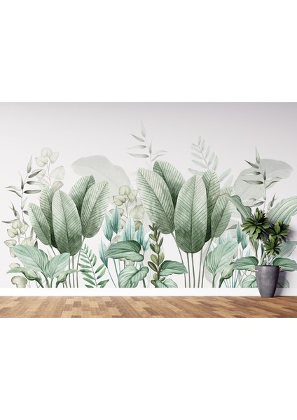 Tropikal Yapraklı Duvar Kağıdı, Tropikal Süs Bitkileri Duvar Resmi