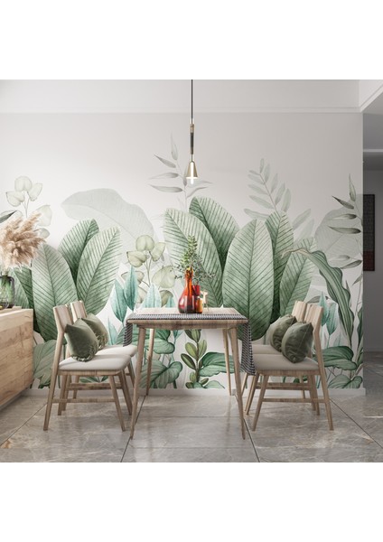 Tropikal Yapraklı Duvar Kağıdı, Tropikal Süs Bitkileri Duvar Resmi fiyatları