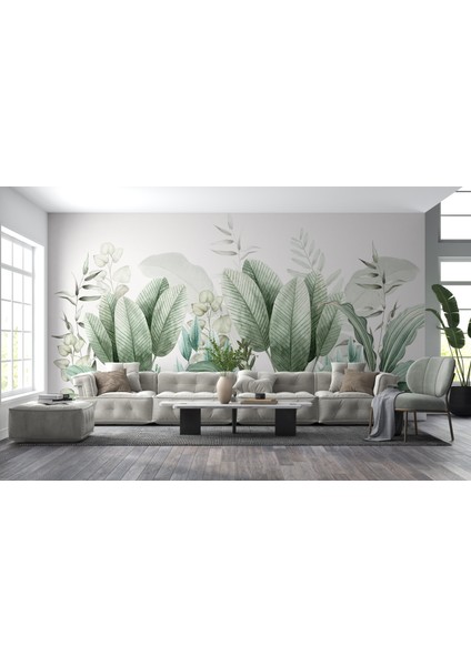 Tropikal Yapraklı Duvar Kağıdı, Tropikal Süs Bitkileri Duvar Resmi modelleri