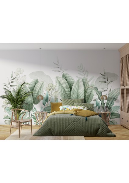 Tropikal Yapraklı Duvar Kağıdı, Tropikal Süs Bitkileri Duvar Resmi fırsatları