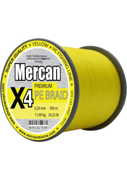 Pe Örgü Premium 4x Ip 500 M Fosforlu Sarı Misina fiyatları