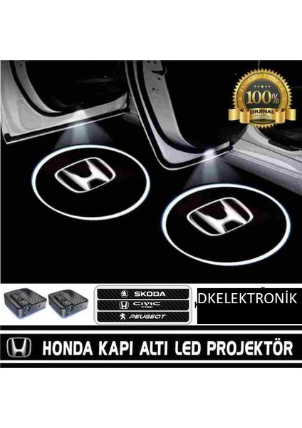 Dk Elektronik Honda Araçlar Için Pilli Yapıştırmalı Kapı Altı Led Hayalet Logo