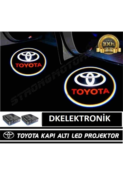 Dk Elektronik Toyota Araçlar Için Pilli Yapıştırmalı Kapı Altı Led Logo