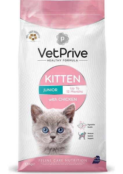 Vet Prive Yavru Kedi Maması Tavuklu 1,5 kg + Guupy 5 Lt Kedi Kumu Avantaj Paketi