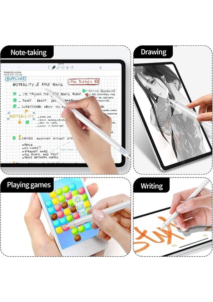 Lenovo Tab M10 Plus 3. Gen TB-125FU Uyumlu Android Tablet Kalemi Pencil Dokunmatik Kalem Stylus Yazı Çizim Alüminyum Kasa Teknik Kalem