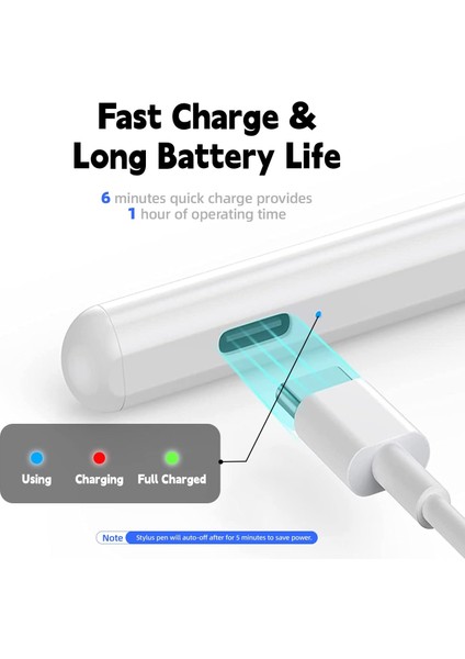 Lenovo Tab M10 Plus 3. Gen TB-125FU Uyumlu Android Tablet Kalemi Pencil Dokunmatik Kalem Stylus Yazı Çizim Alüminyum Kasa Teknik Kalem