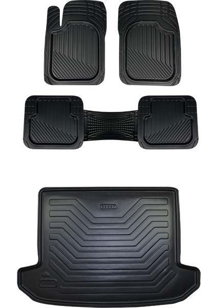 Volkswagen Tıguan Suv (Stepneli) Üst Standart 2016 ve Sonrası 3D Luna Oto Paspas ve Bagaj Havuzu Kauçuk Set