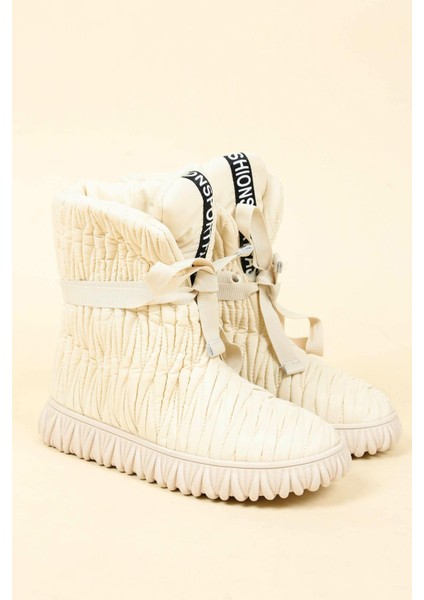 Guja Dikiş Detaylı Şişme Bot Bej