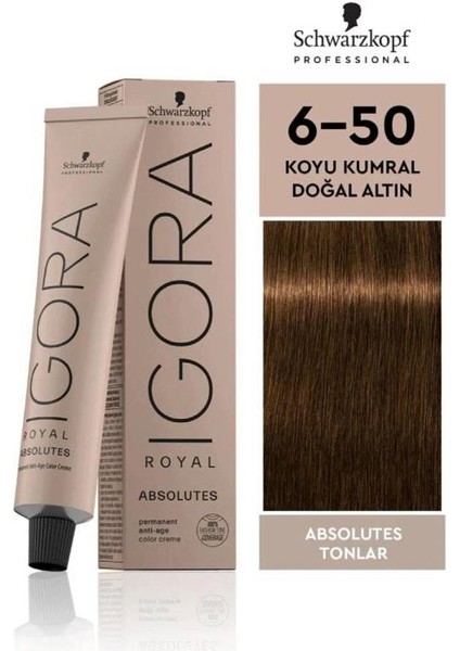 Igora Royal Absolutes Tonlar 6-50 Koyu Kumral - Doğal Altın 60ML