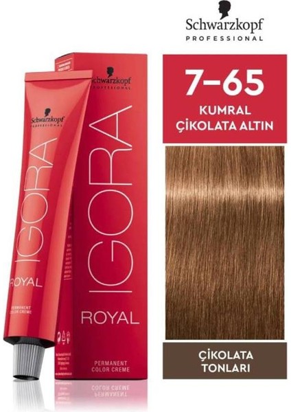 Igora Royal 7-65 Kumral-Çikolata Altın Saç Boyası 60ML